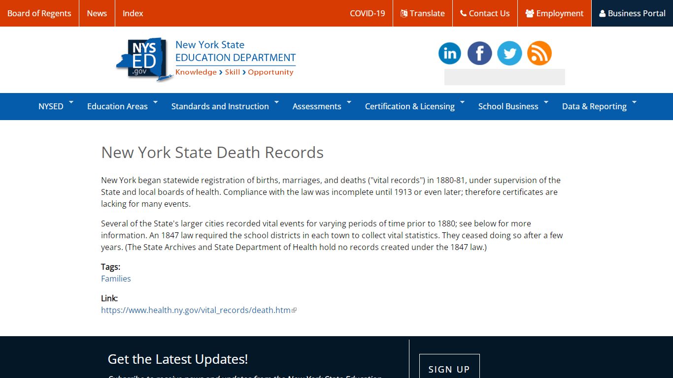 New York State Death Records